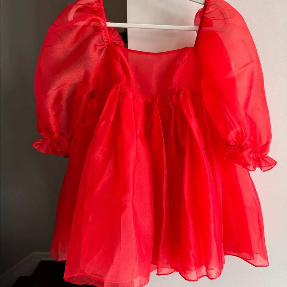 SELKIE RED PUFF DRESS XS